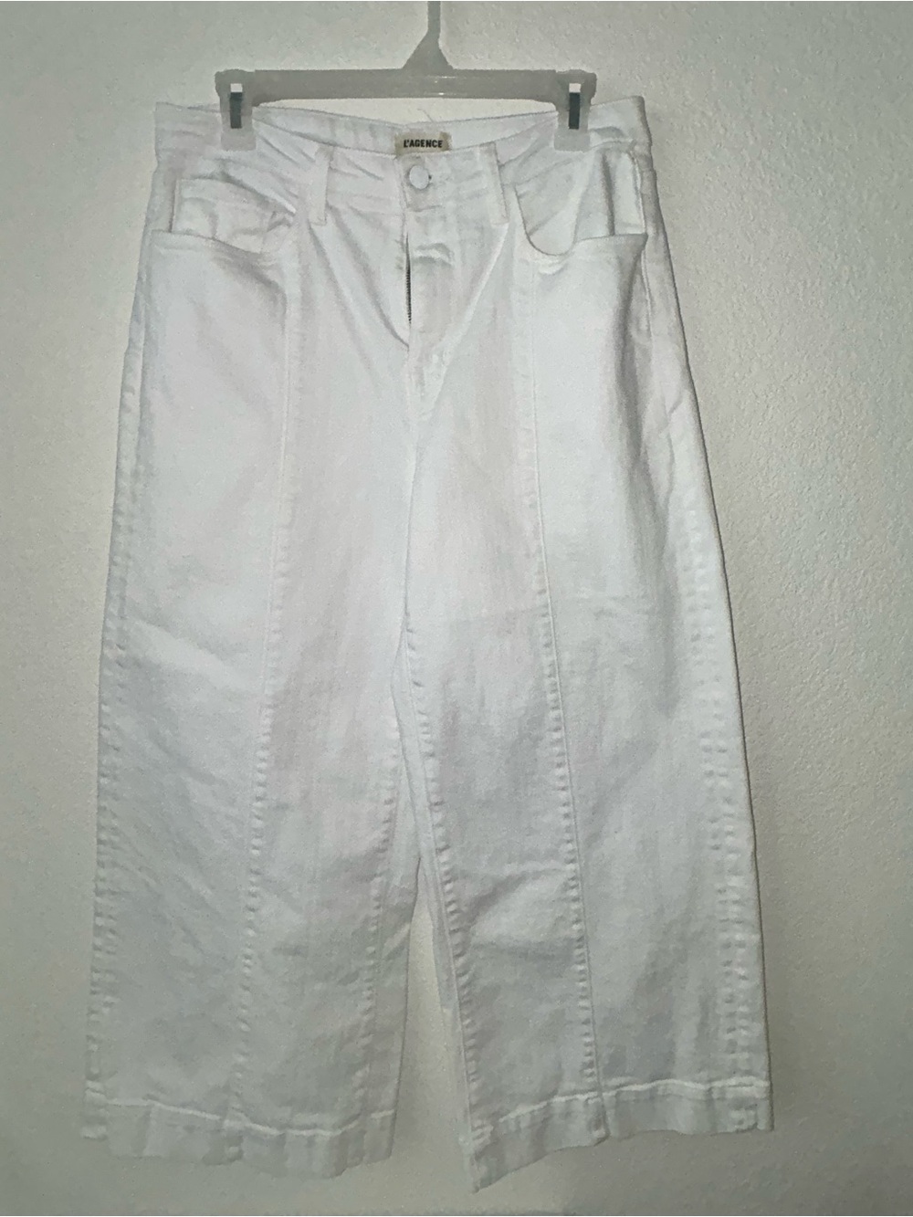 AGENCE White Wide Leg Crop Jeans sz 28